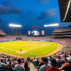 Fans enjoying a summer baseball game at a newly planned stadium in Bristol