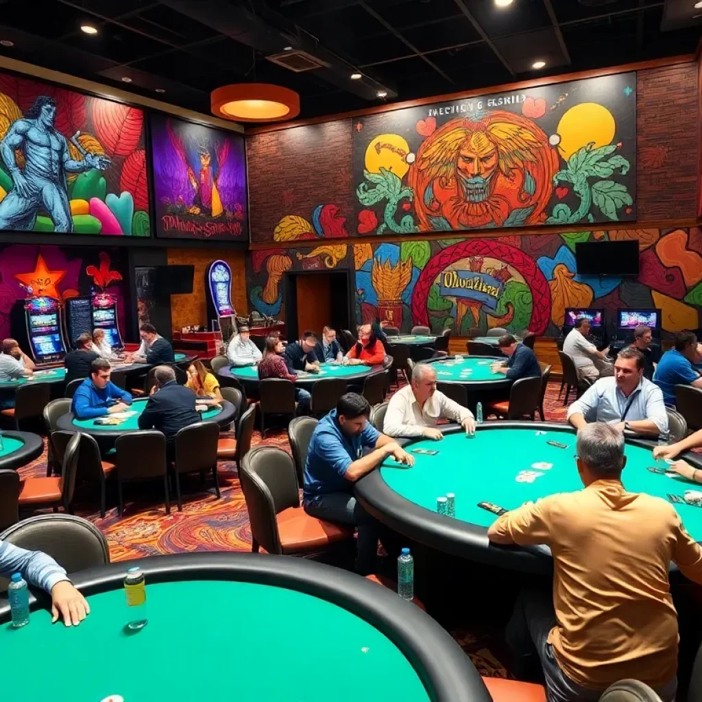 Interior view of the new poker room at Hard Rock Casino in Bristol