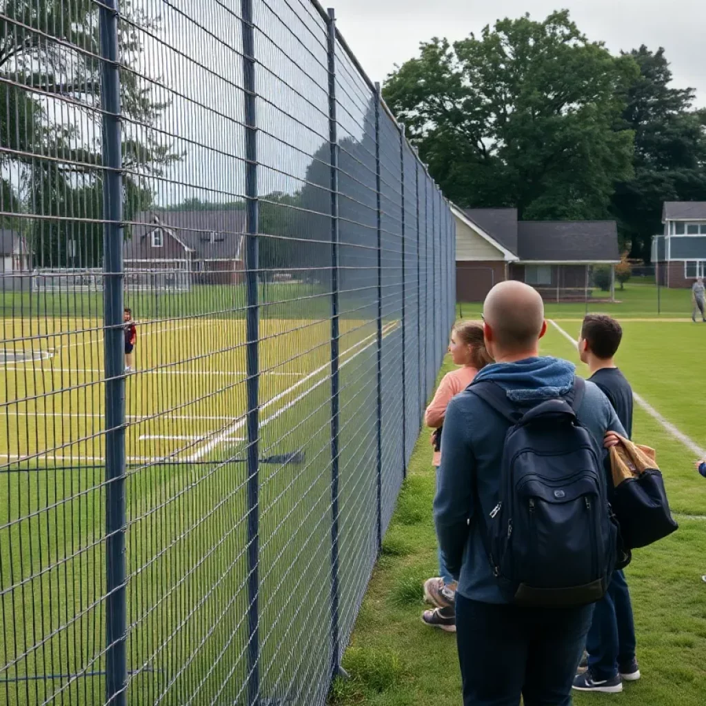 Controversial fence surrounding a school sports field in Bristol