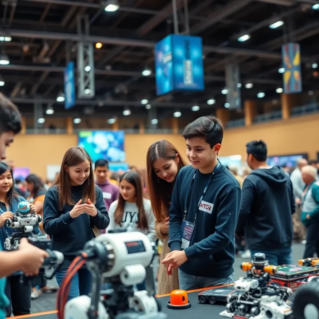 Students participating in the Vex Robotics event at Bristol Motor Speedway