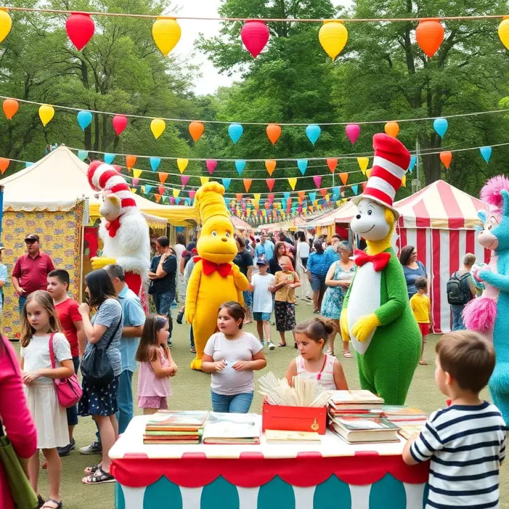 Families enjoying the Dr. Seuss celebration in Kingsport