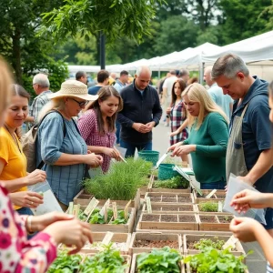 Community members engaging in a seed swap at Kingsport Farmers Market