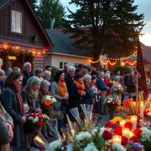 Community members gathering in remembrance of Judie Sherwin