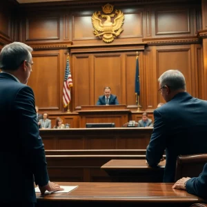 A judge in a courtroom discussing deportations.