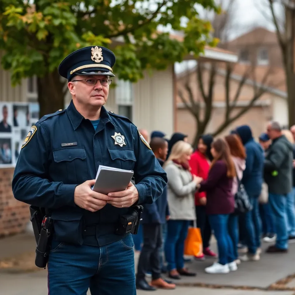 Community members gathering to discuss local crime prevention
