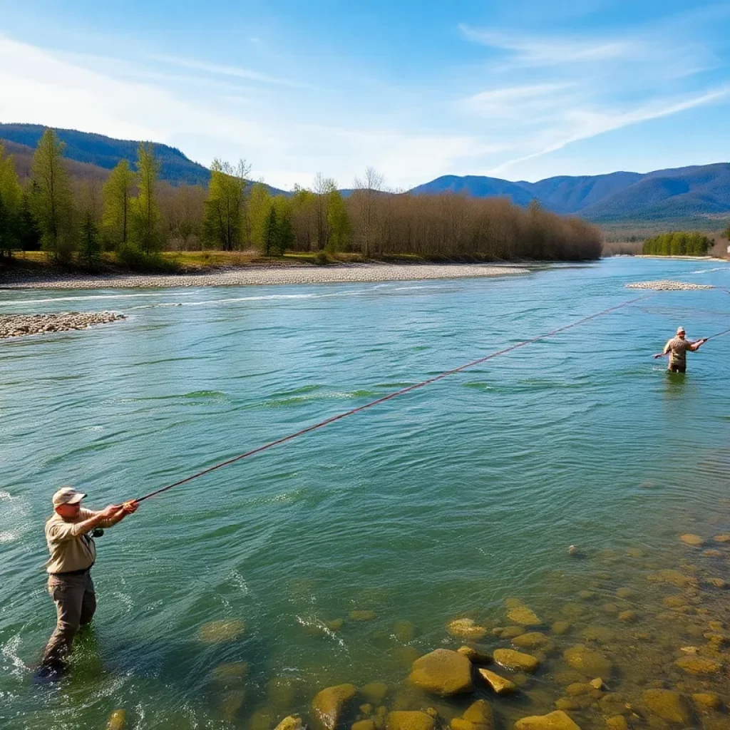 Fly fishermen on the Watauga River in Carter County