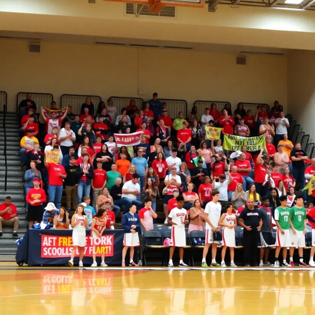 King University basketball teams in action during playoffs