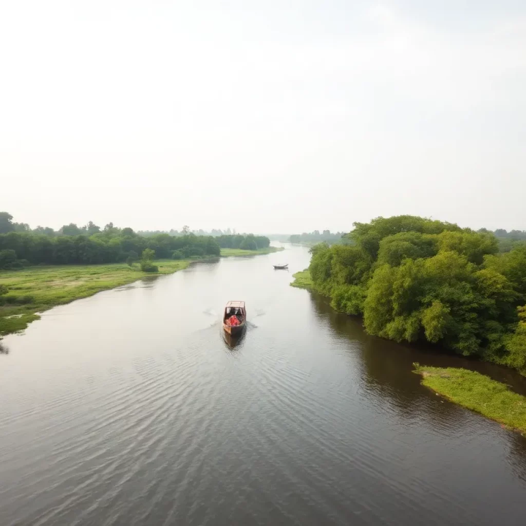 Scenic view of the New Meadows River with a boat