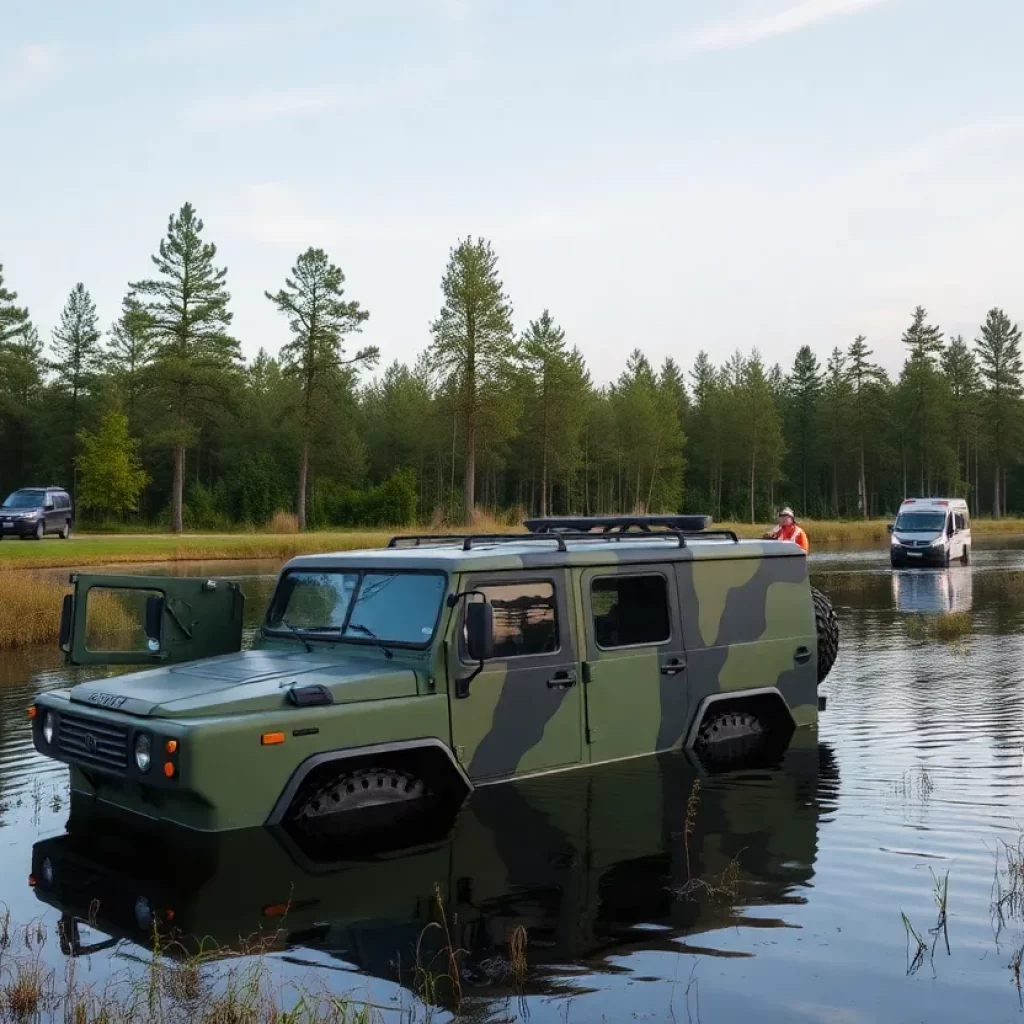 A military search operation taking place in a Lithuanian training area.
