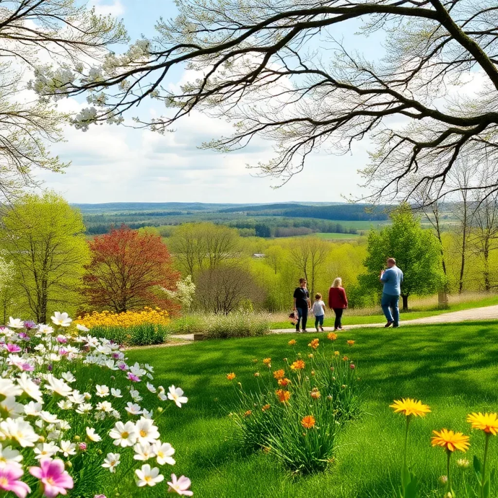 Families enjoying spring activities at Warriors' Path State Park