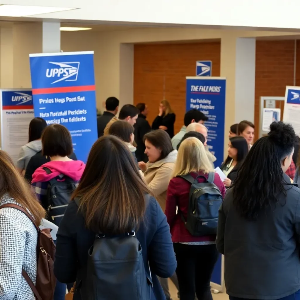 Job seekers at the USPS job fair in Elizabethton