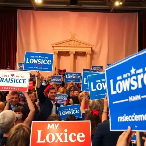 Political campaign scene for Wisconsin Supreme Court election