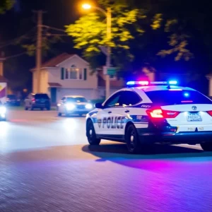 Police car involved in a chase in Bristol, Virginia