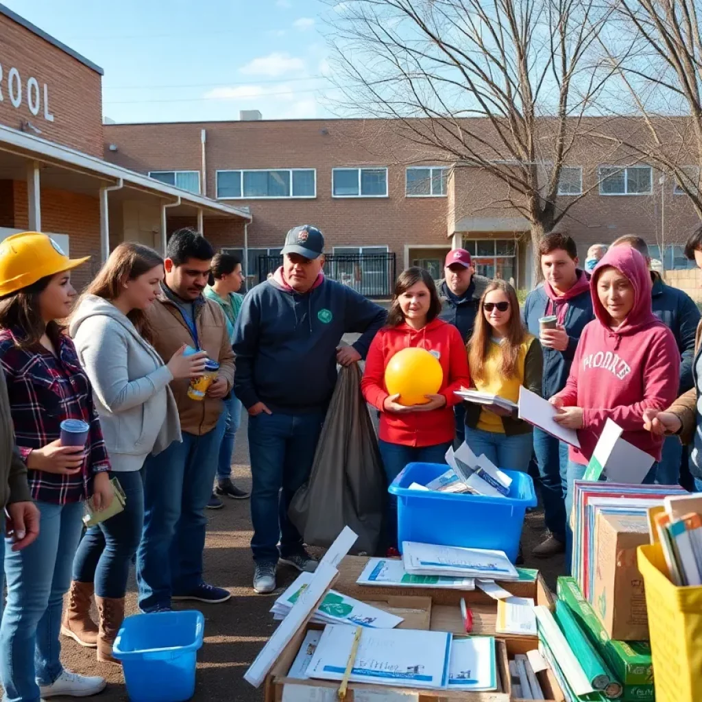 Community members supporting Hampton High School after flooding