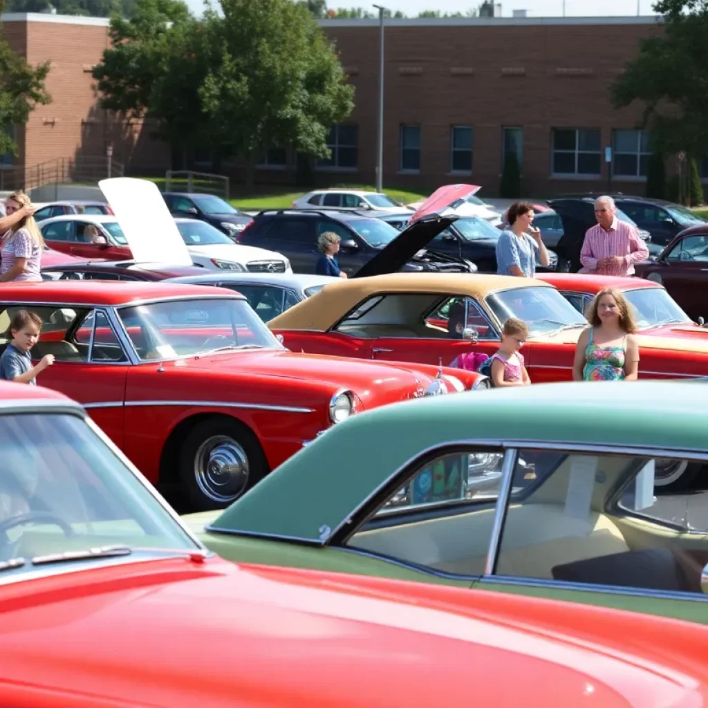 Classic cars at the Elizabethton car cruise-in