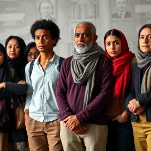 Diverse immigrants expressing concern over legal status