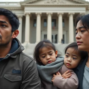 Family in distress during immigration enforcement operation