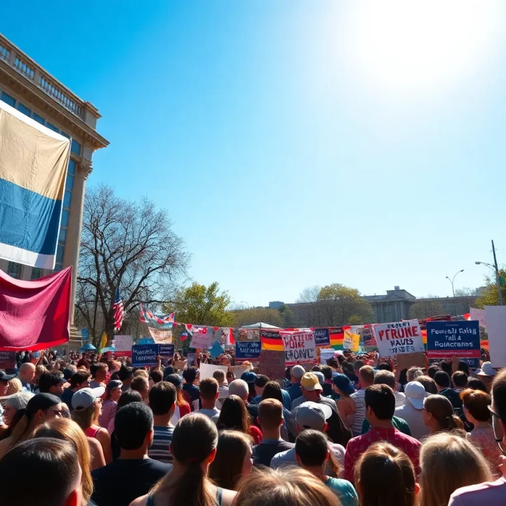 Massive crowd at a progressive rally in Los Angeles