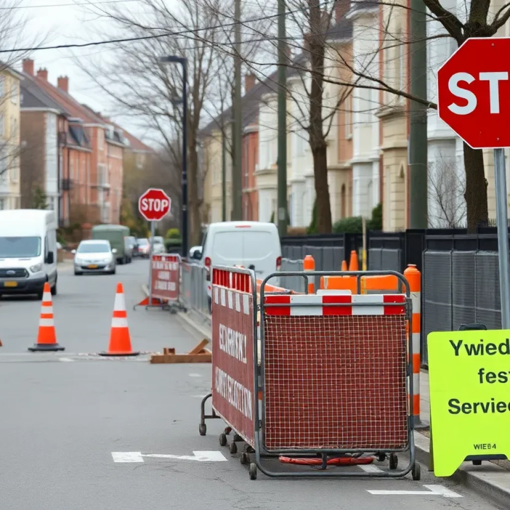 Construction on West Oakland Avenue in Johnson City