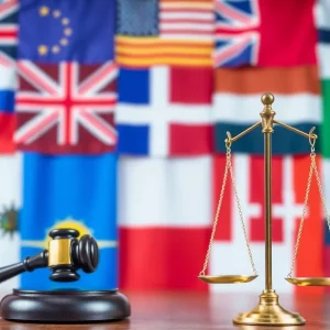 State flags representing a coalition challenging tariffs