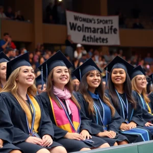 University of Alabama graduation ceremony focusing on women's sports