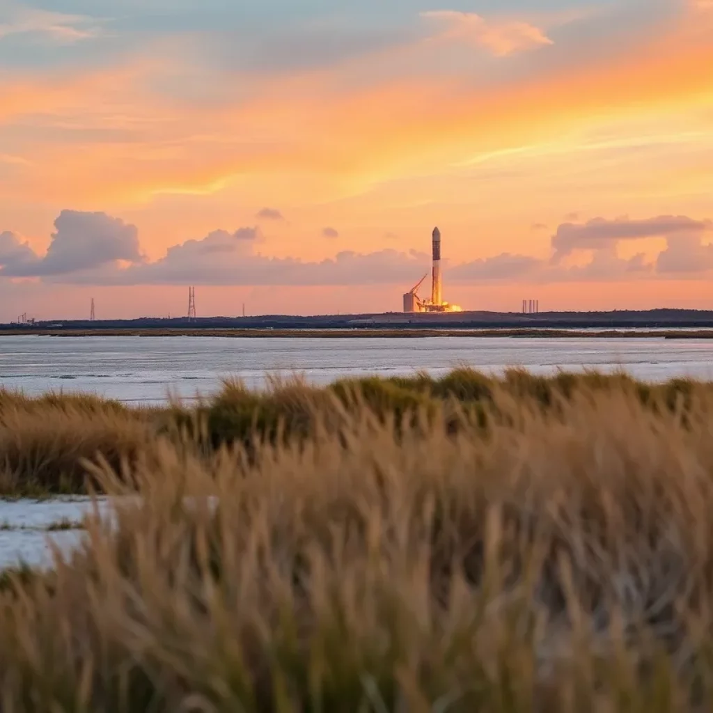 Scenic Boca Chica Beach with SpaceX launch pad in view