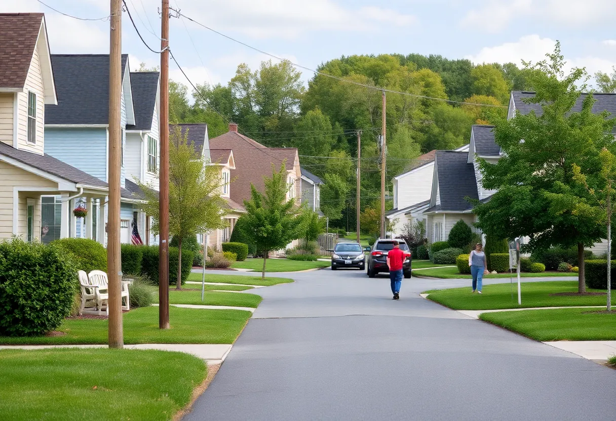 Suburban neighborhood in Bristol, Virginia, emphasizing safety