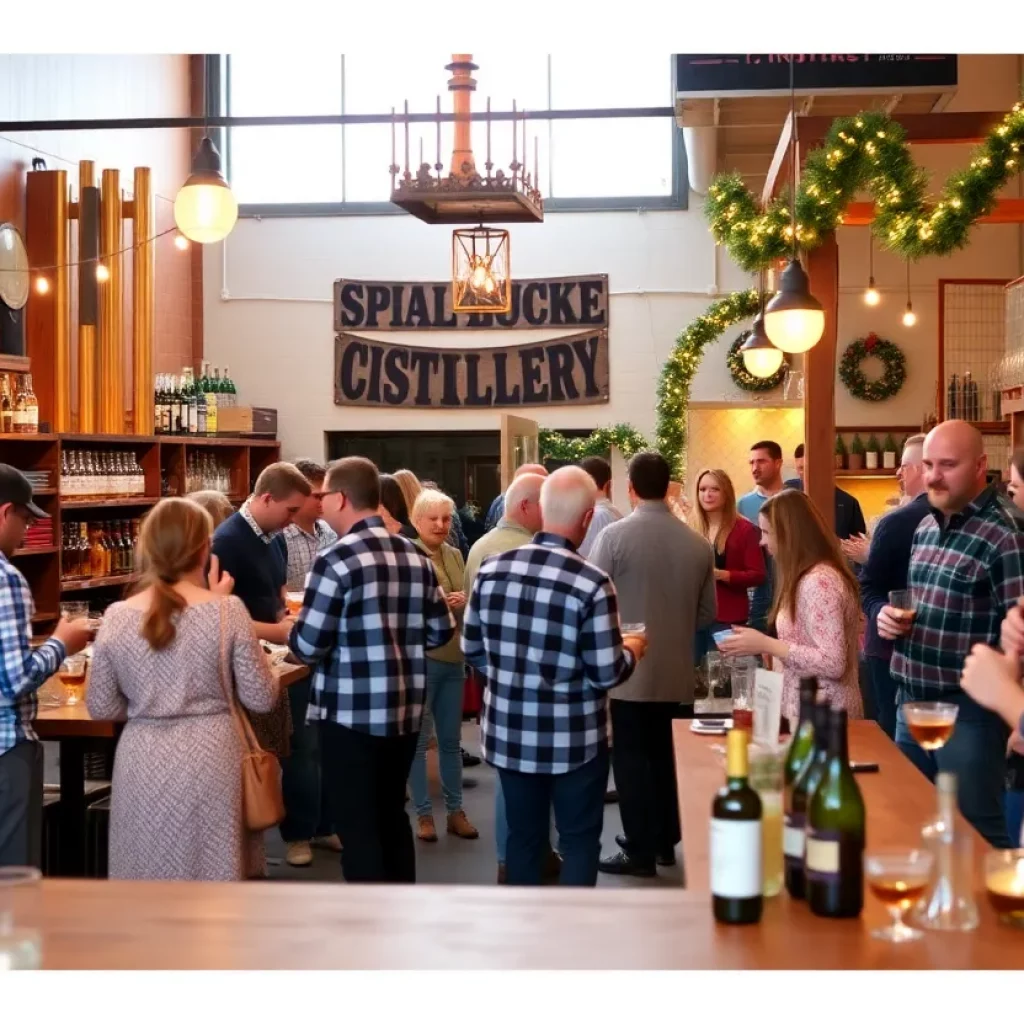 Community members celebrating at Tennessee Hills Distillery for National Craft Distillery Day.