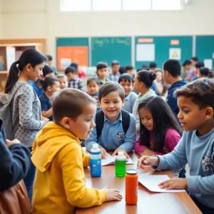 Students at Fairmount Elementary participating in school activities.