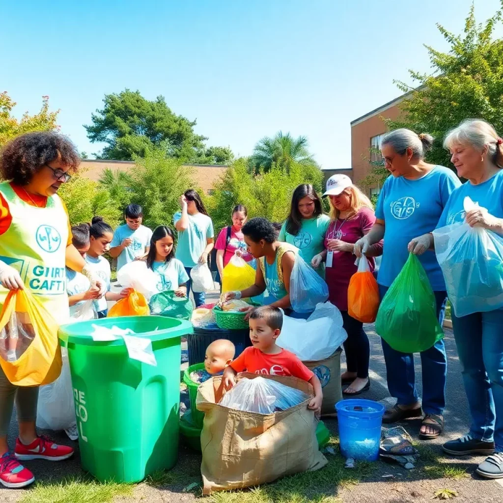 Volunteers participating in the Johnson City Great American Clean-Up event.