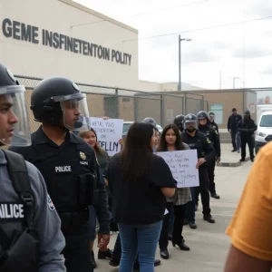 Protest outside an immigration detention center