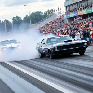 High-powered drag racing cars competing at NHRA Thunder Valley