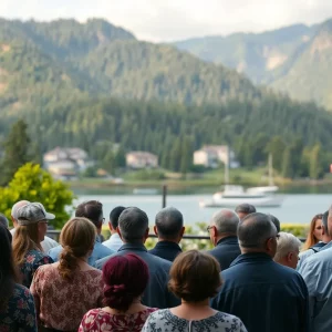 Group discussion at a political gathering