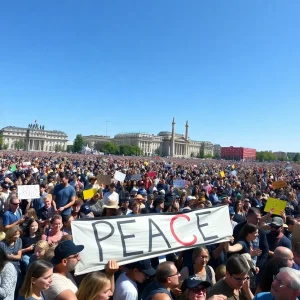 Crowd gathered for Pope Leo XIV's address at the Vatican