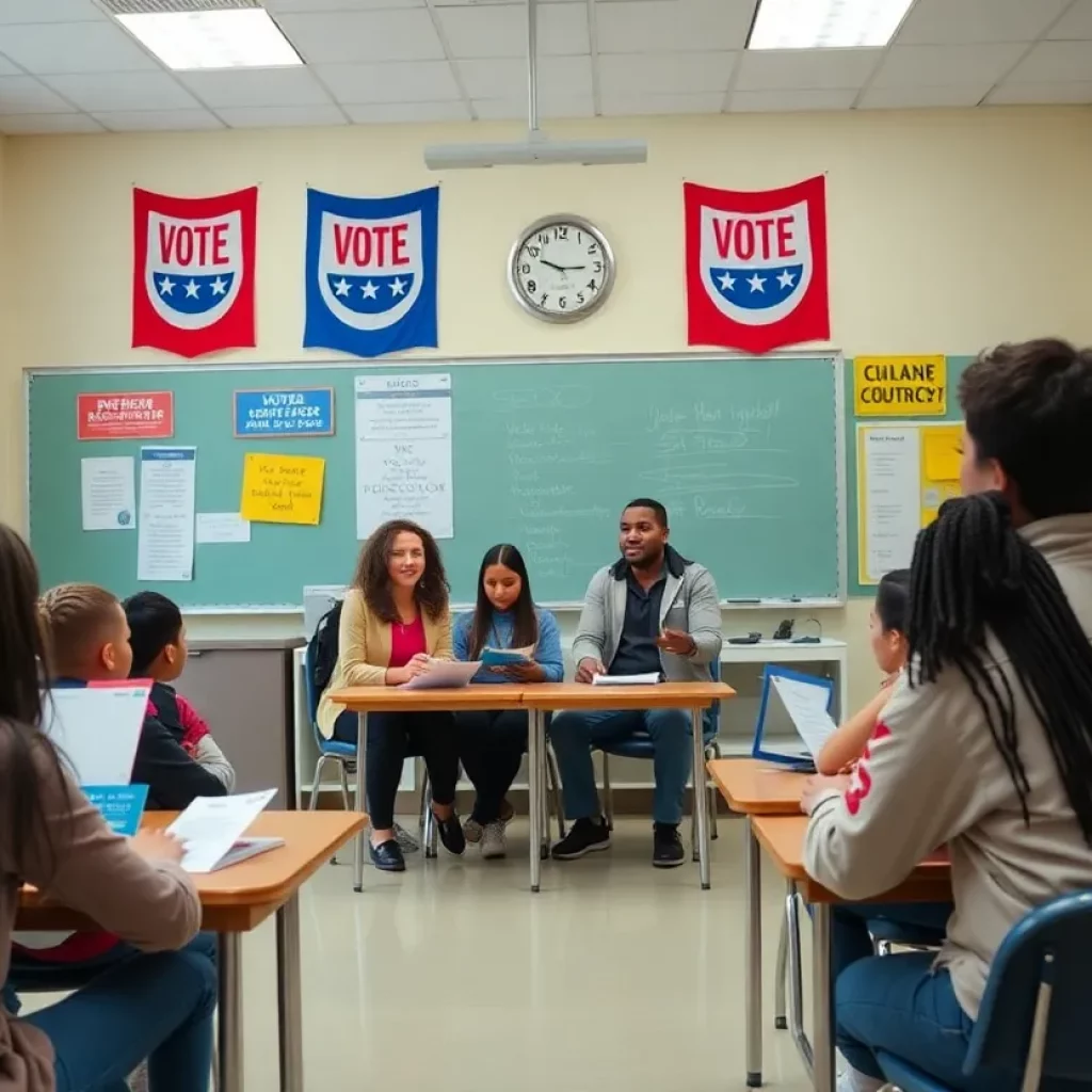 Students at Tennessee High School celebrating their voter registration achievement.