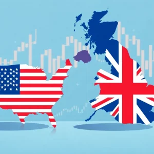 U.S. and U.K. trade partnership illustration