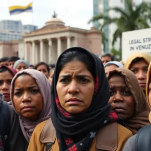 Group of Venezuelan migrants showing uncertainty about their future in the U.S.