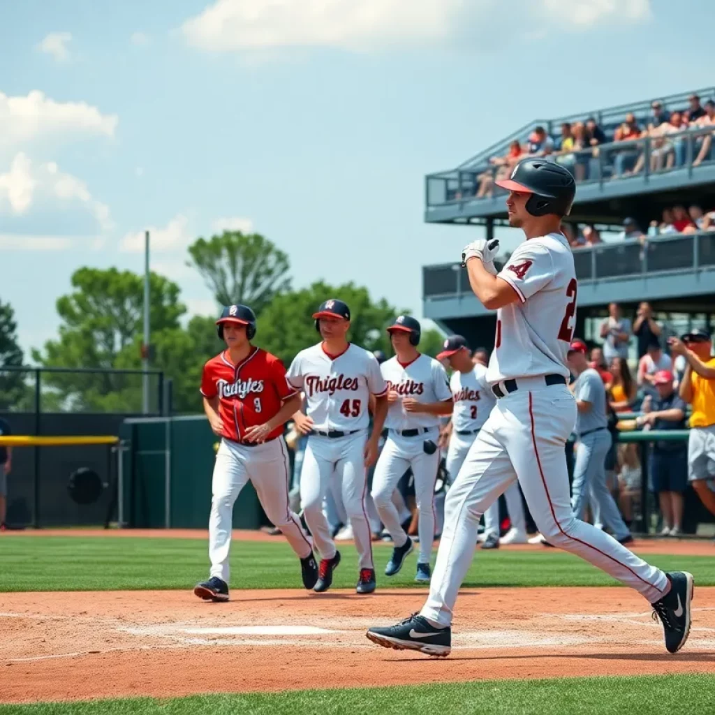 Collegiate players in action during Appalachian League game