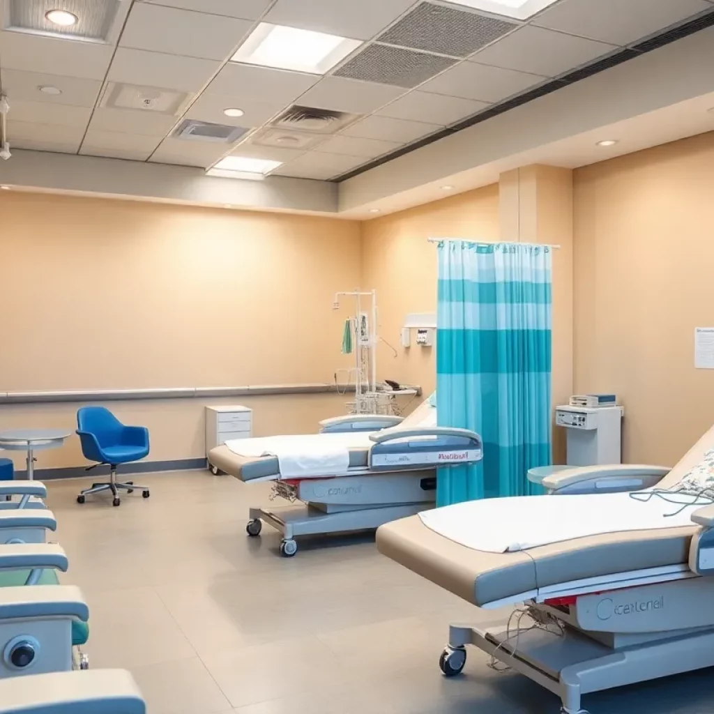 Renovated Cancer Care unit with comfortable chemotherapy chairs at Ballad Health.