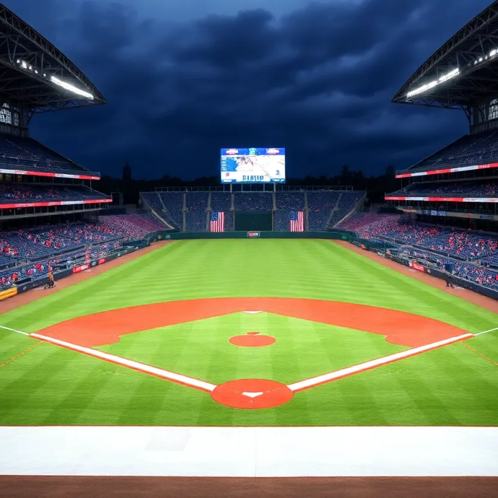 Baseball field setup at Bristol Motor Speedway