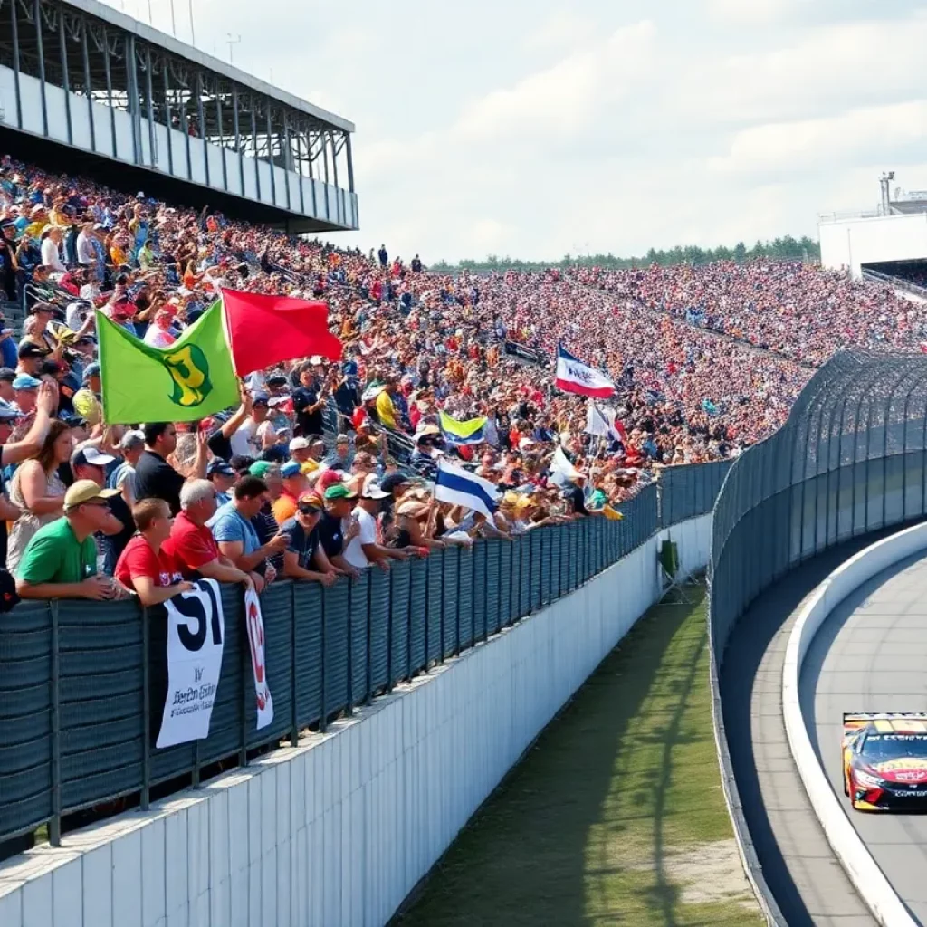 Excited crowd at Bristol Motor Speedway during summer events