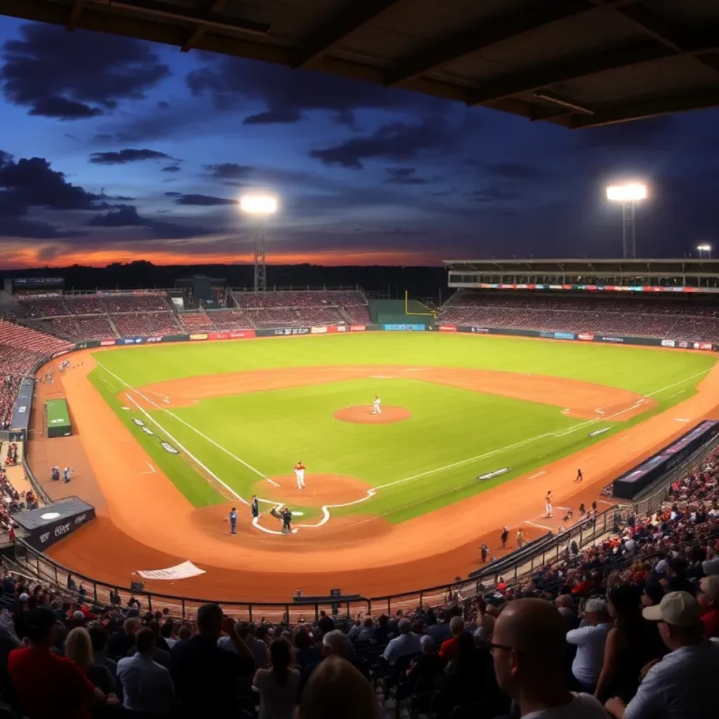 Construction of a baseball field at Bristol Motor Speedway for the MLB event