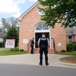 Church security team responding to a dangerous situation outside a community church.
