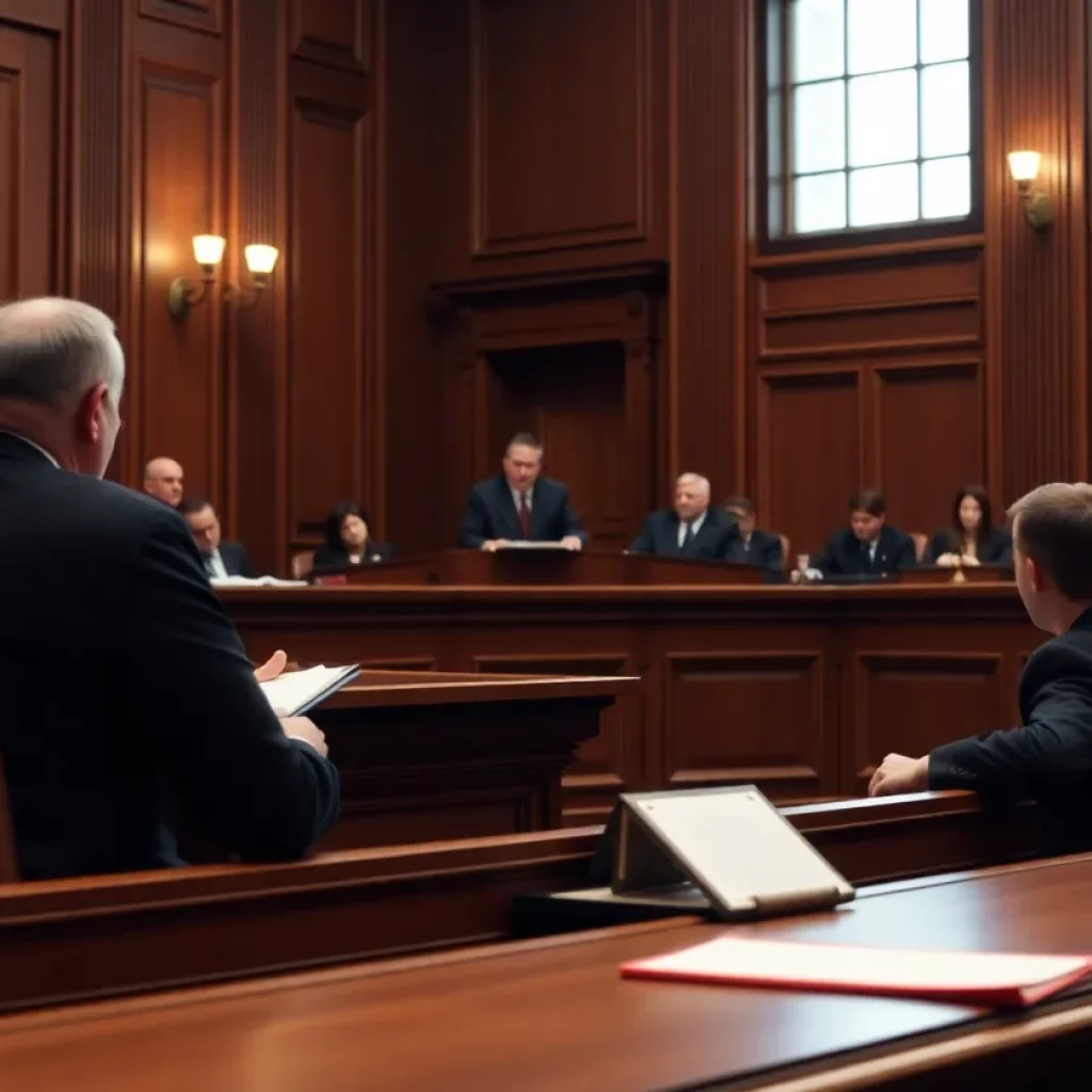 Court judges discussing the ruling on Ten Commandments in schools