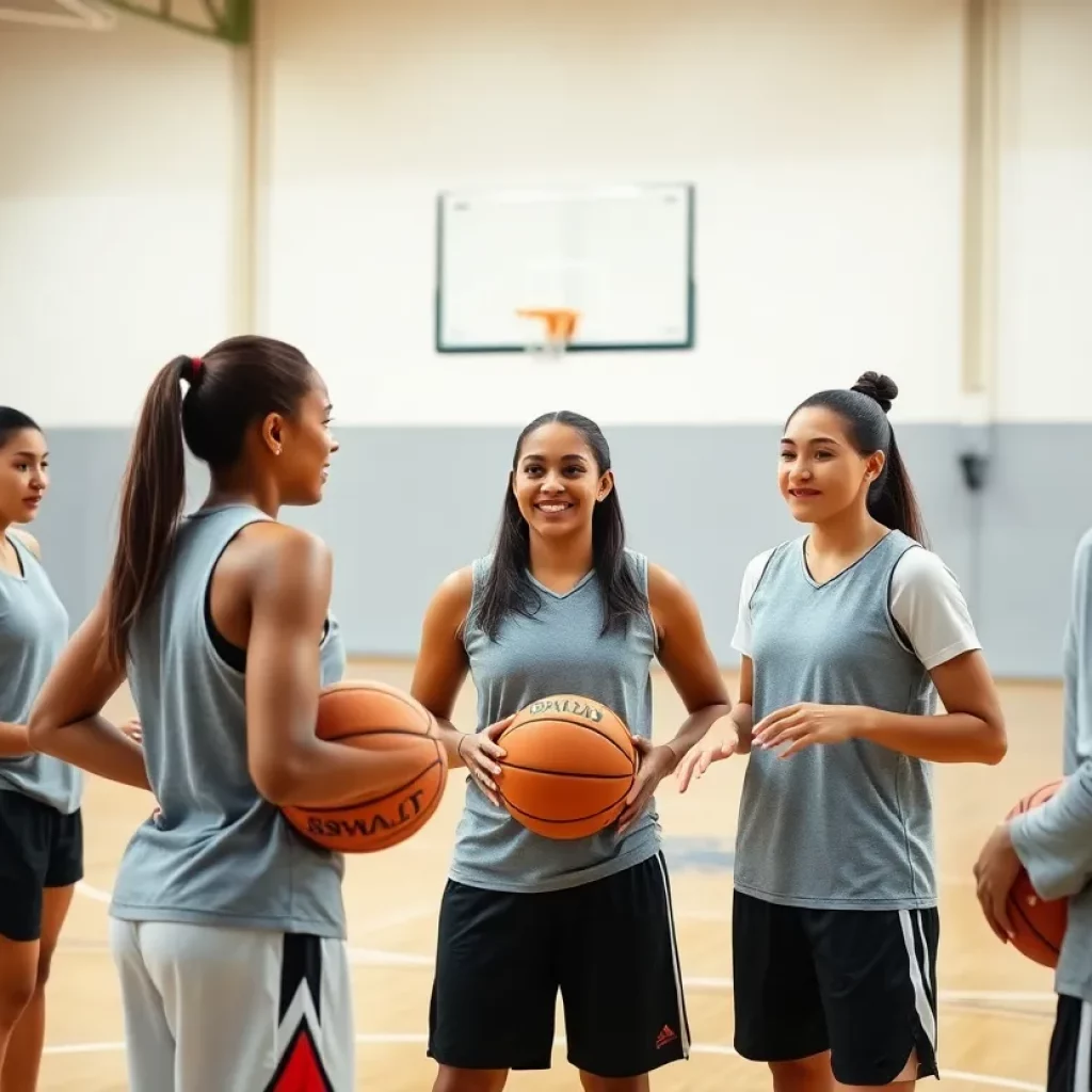 Training session for Covenant Women's Basketball team