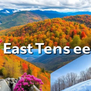 Collage of East Tennessee outdoor activities through the seasons.