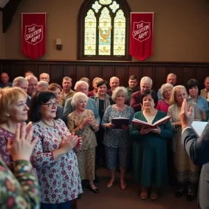 Attendees at the farewell service for Majors Brooks and Lori Gilliam at The Salvation Army Bristol