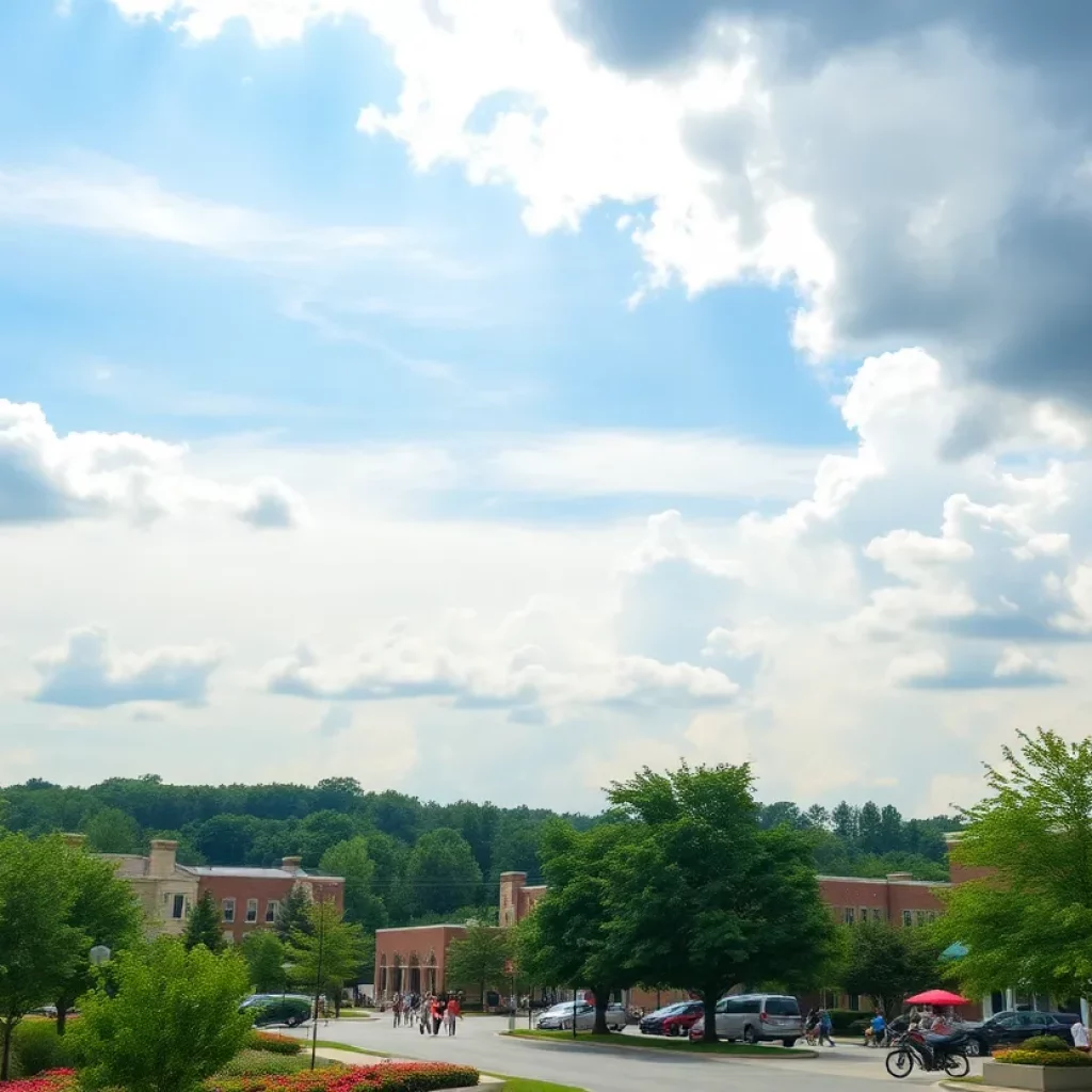 Summer weather in Johnson City with clouds and sunshine