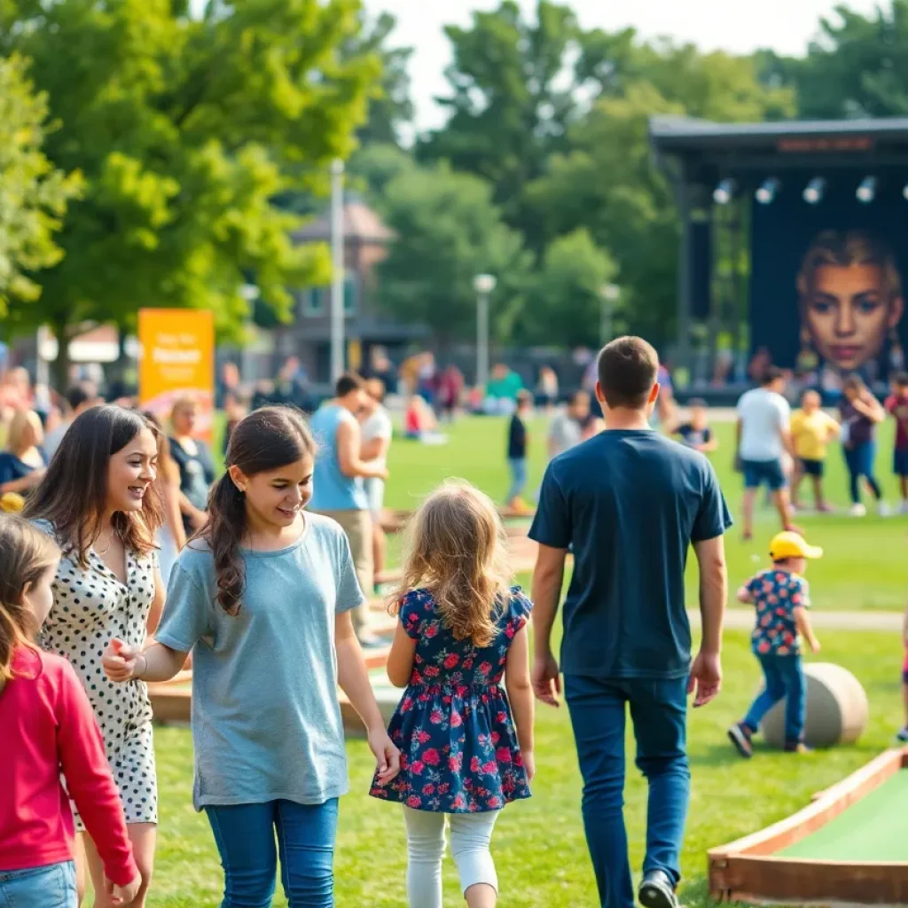 Families enjoying various activities at June community events in Marion VA.