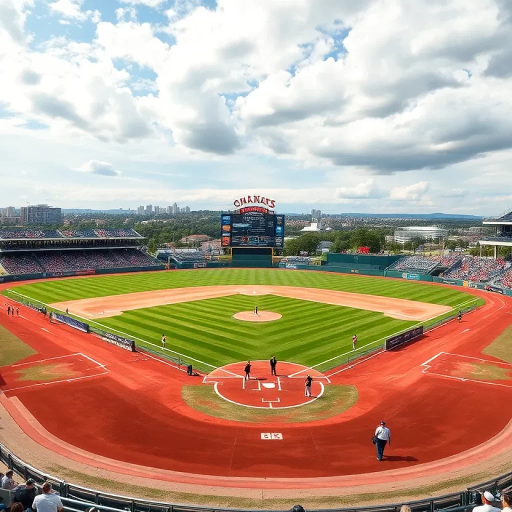 Baseball game at Bristol Motor Speedway.